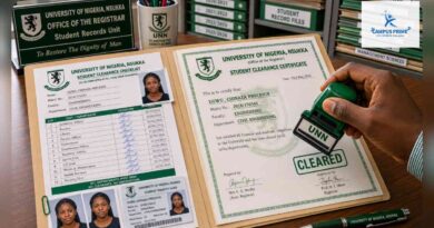 UNN O Level Clearance registry office verification checklist for freshers