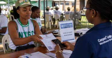 A prospective corps member opening an account during NYSC camp registration.