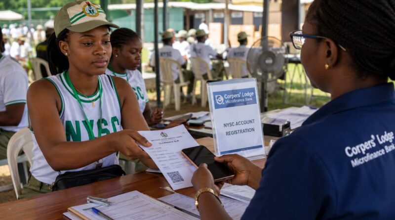 A prospective corps member opening an account during NYSC camp registration.