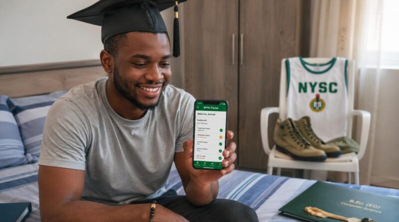 A prospective corps member checking their unique NYSC Call-Up Number on their portal dashboard.