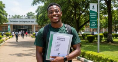 A freshman holding documents, ready to follow the official UNN student guide for academic clearance.